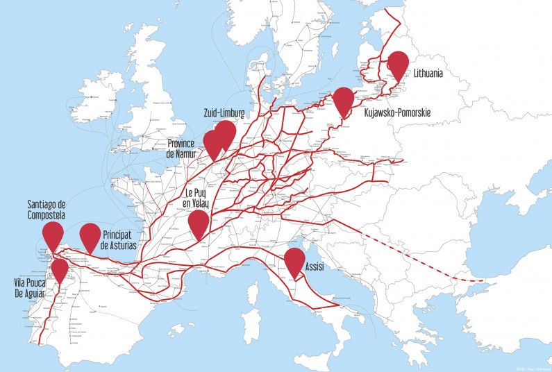 Europos Sv Jokubo kelias Europos piligrimu kelio zemelapis